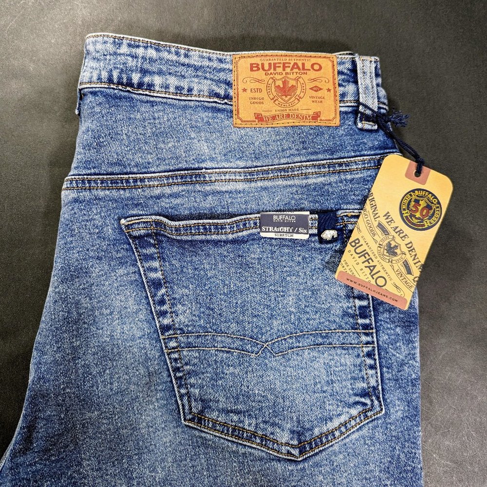 $109 Buffalo David Bitton Men Straight Six Stretch Jeans 31x34
